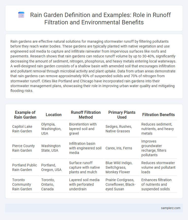 Rain Garden Definition and Examples: Role in Runoff Filtration and Environmental Benefits