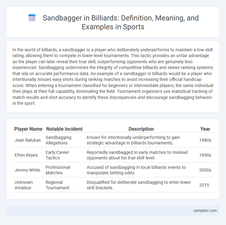 Sandbagger in Billiards: Definition, Meaning, and Examples in Sports
