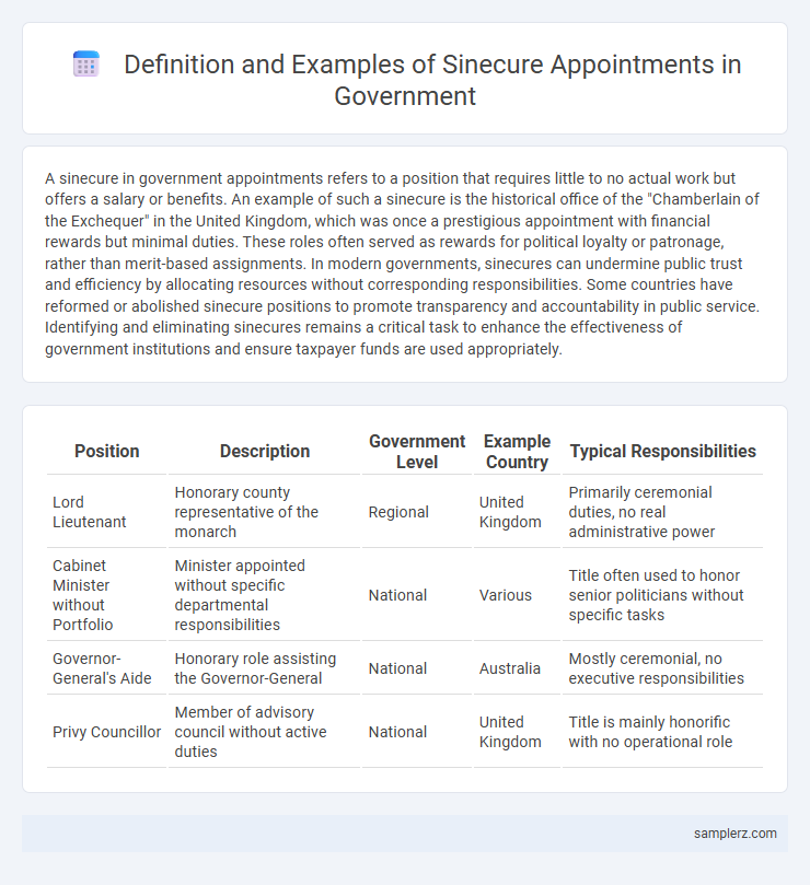 Definition and Examples of Sinecure Appointments in Government