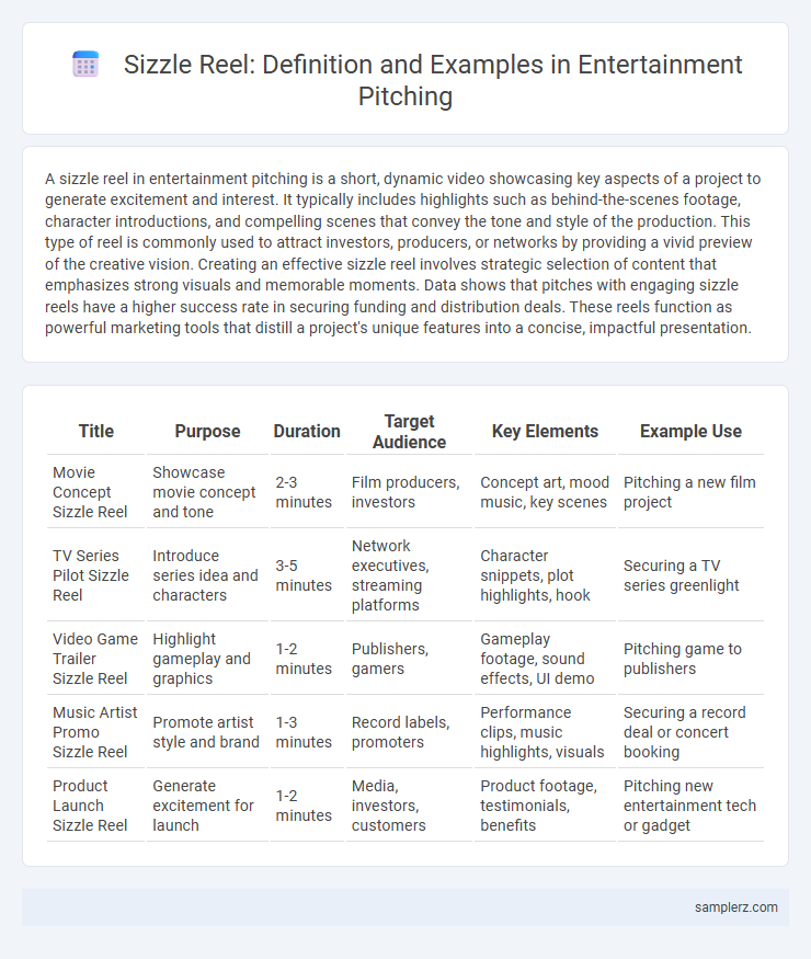 Sizzle Reel: Definition and Examples in Entertainment Pitching