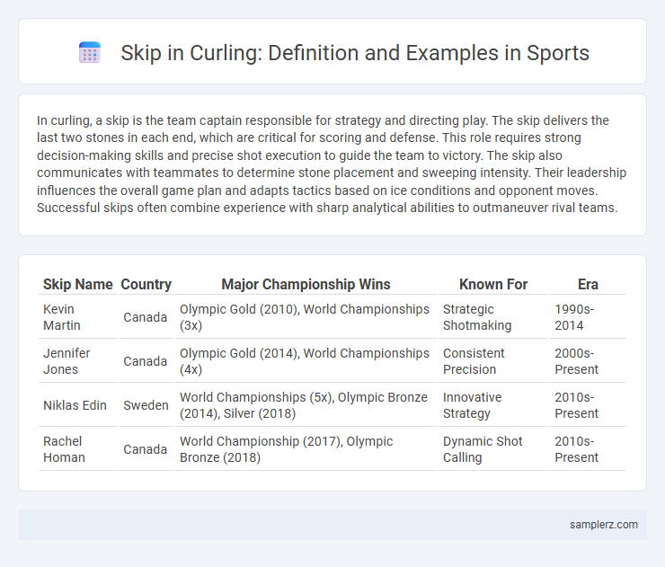 Skip in Curling: Definition and Examples in Sports