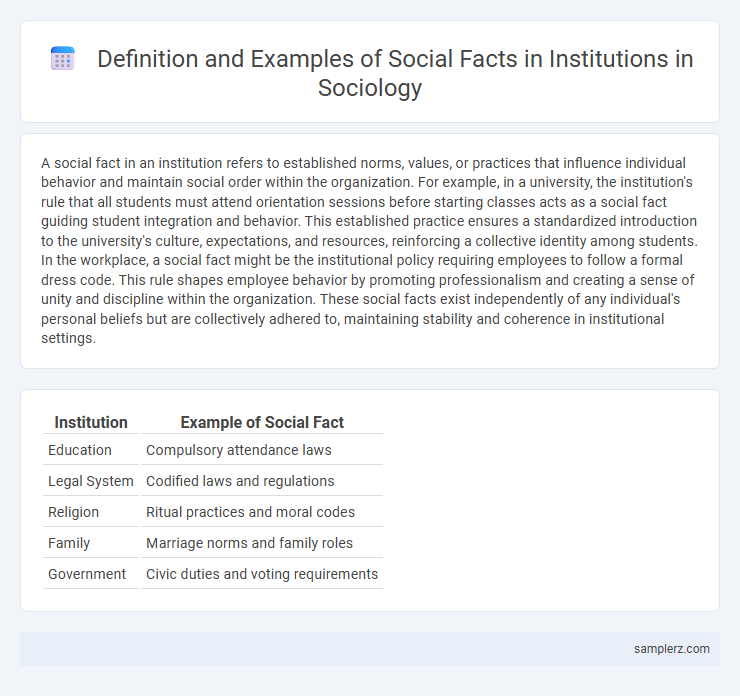 Definition and Examples of Social Facts in Institutions in Sociology