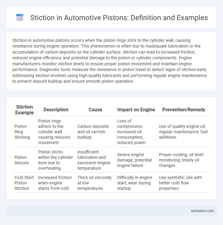 Stiction in Automotive Pistons: Definition and Examples