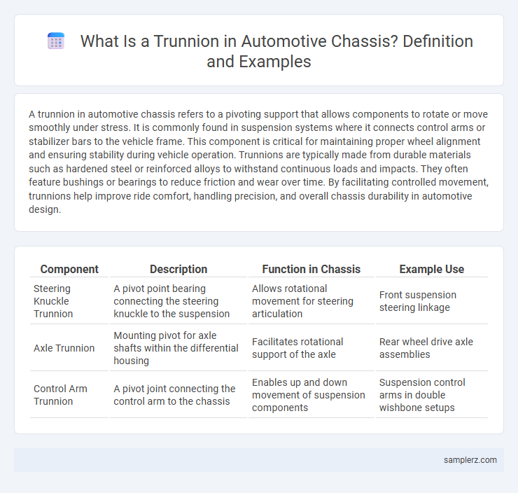What Is a Trunnion in Automotive Chassis? Definition and Examples