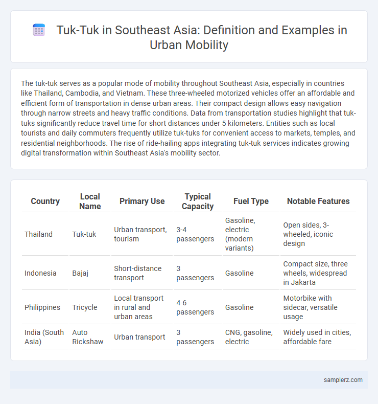 Tuk-Tuk in Southeast Asia: Definition and Examples in Urban Mobility