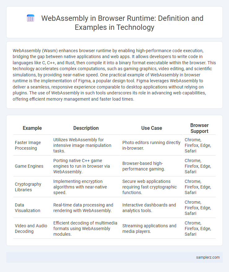 WebAssembly in Browser Runtime: Definition and Examples in Technology