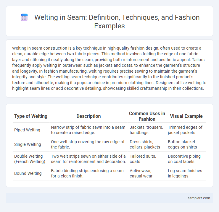 Welting in Seam: Definition, Techniques, and Fashion Examples