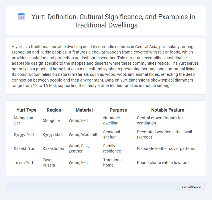 Yurt: Definition, Cultural Significance, and Examples in Traditional Dwellings