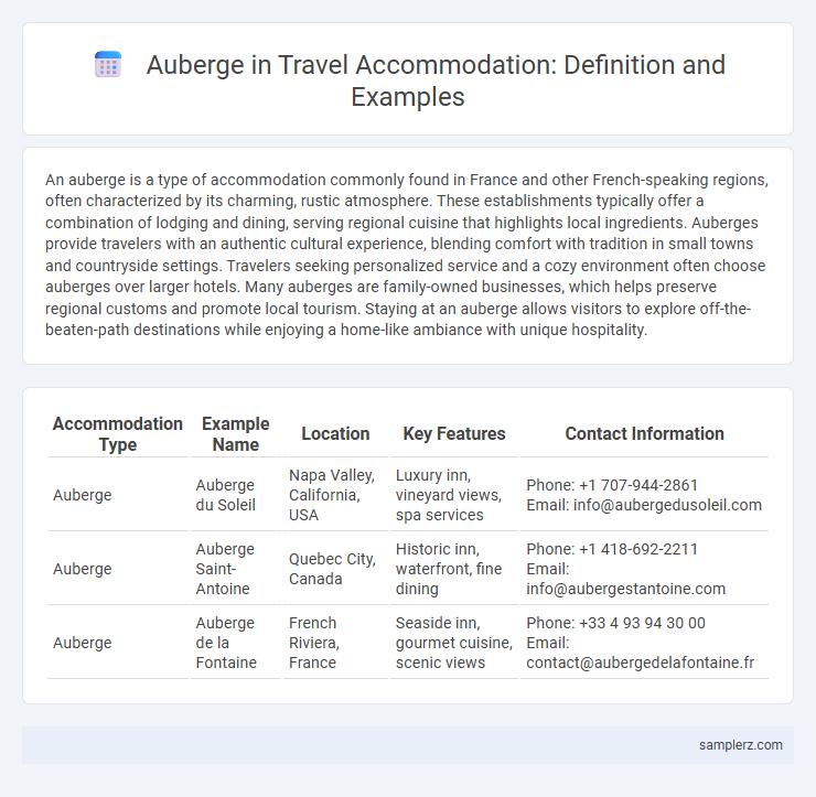 Auberge in Travel Accommodation: Definition and Examples