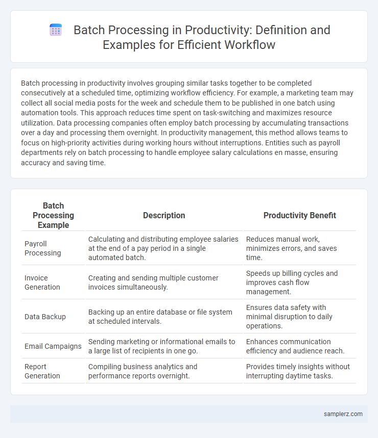 Batch Processing in Productivity: Definition and Examples for Efficient Workflow