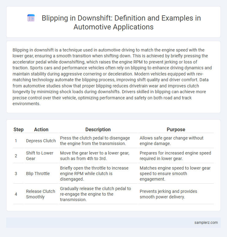 Blipping in Downshift: Definition and Examples in Automotive Applications