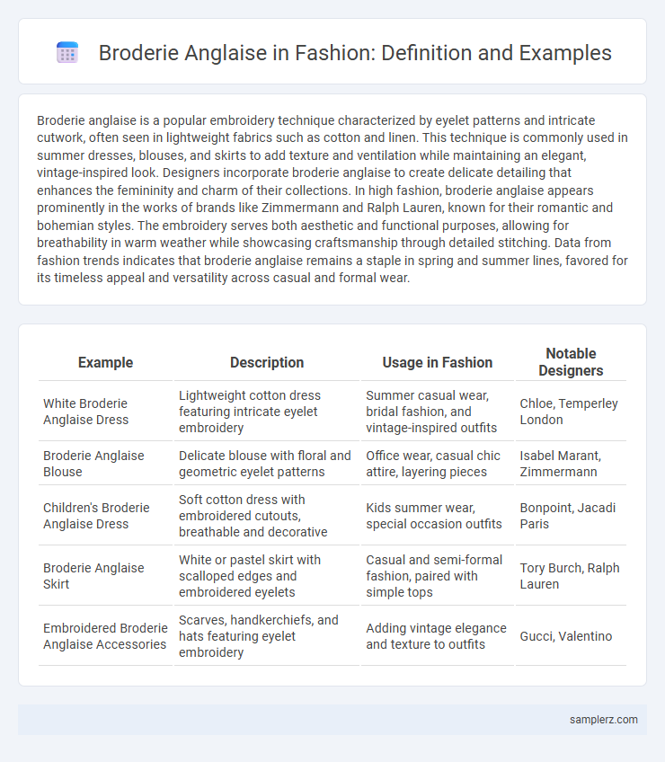 Broderie Anglaise in Fashion: Definition and Examples
