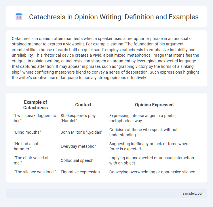 Catachresis in Opinion Writing: Definition and Examples