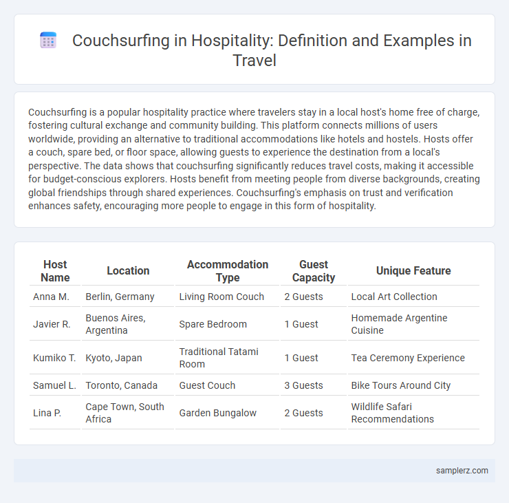 Couchsurfing in Hospitality: Definition and Examples in Travel