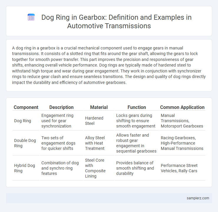Dog Ring in Gearbox: Definition and Examples in Automotive Transmissions