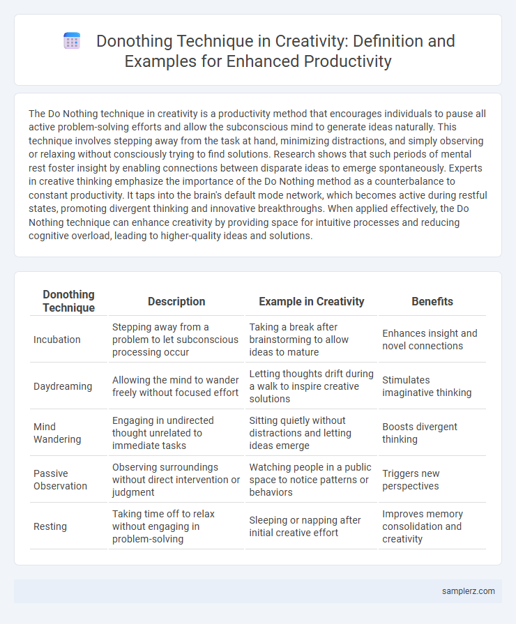 Donothing Technique in Creativity: Definition and Examples for Enhanced Productivity