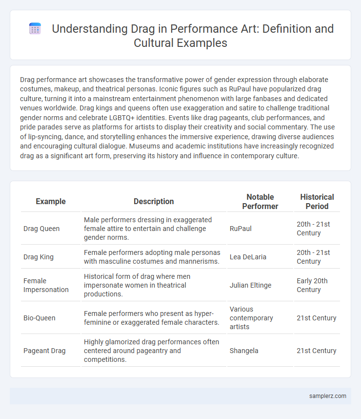 Understanding Drag in Performance Art: Definition and Cultural Examples