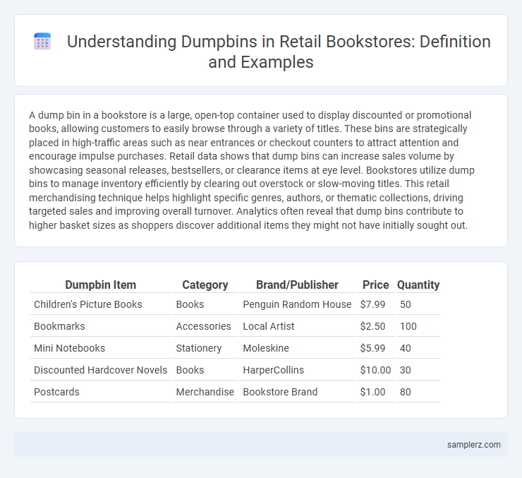Understanding Dumpbins in Retail Bookstores: Definition and Examples