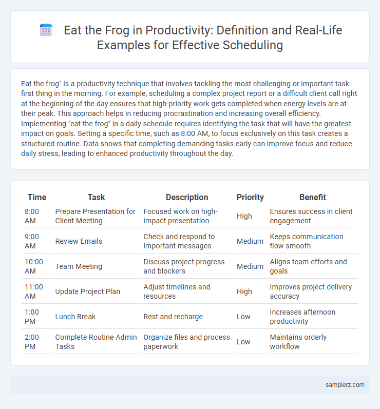 Eat the Frog in Productivity: Definition and Real-Life Examples for Effective Scheduling