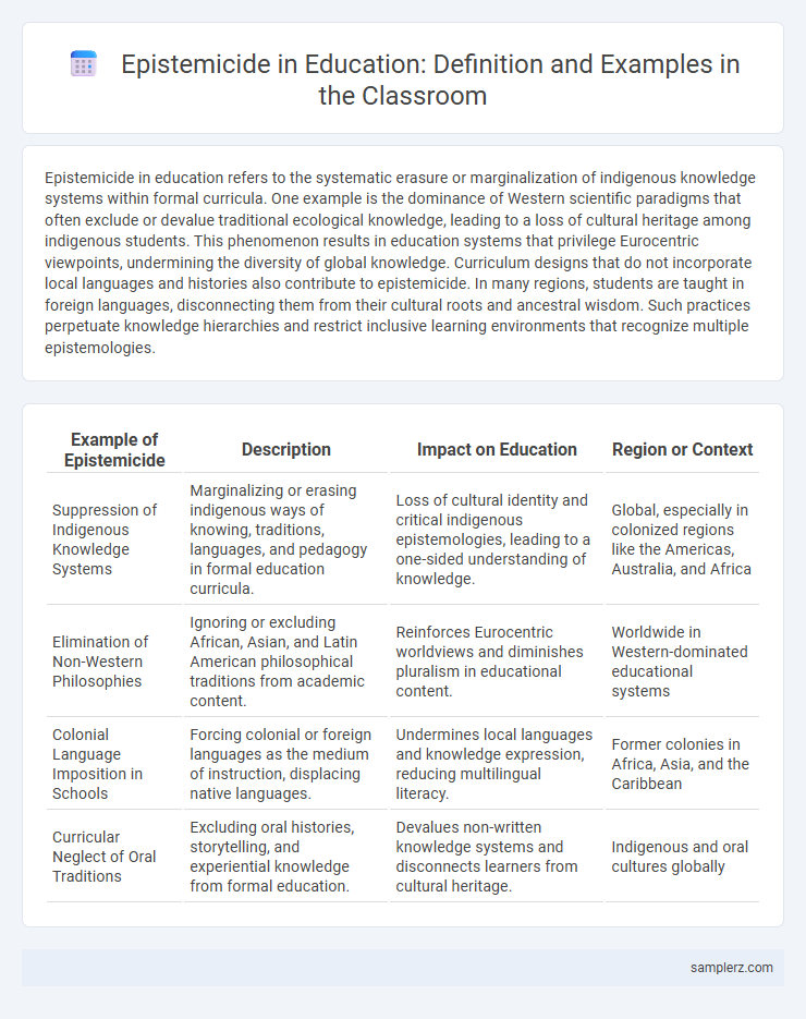Epistemicide in Education: Definition and Examples in the Classroom