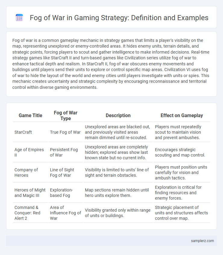 Fog of War in Gaming Strategy: Definition and Examples