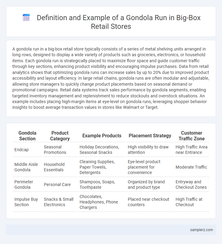 Definition and Example of a Gondola Run in Big-Box Retail Stores