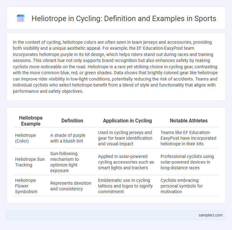Heliotrope in Cycling: Definition and Examples in Sports