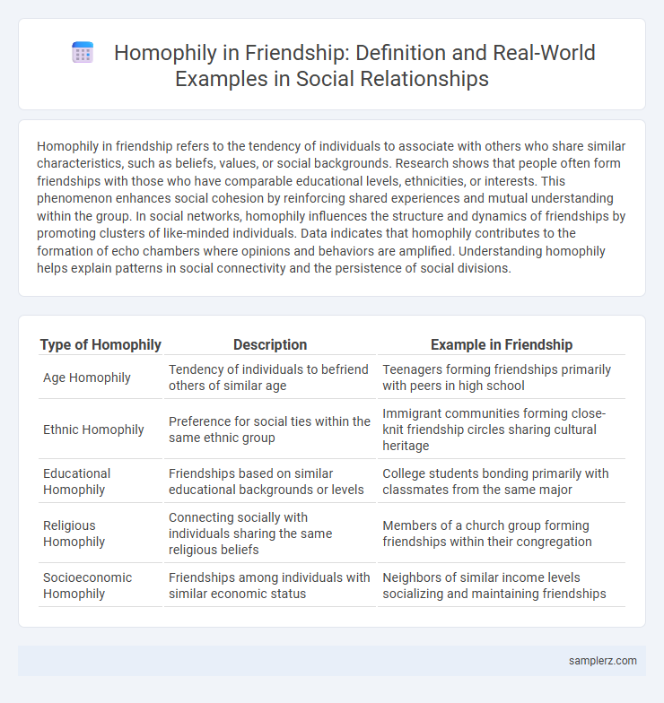 Homophily in Friendship: Definition and Real-World Examples in Social Relationships