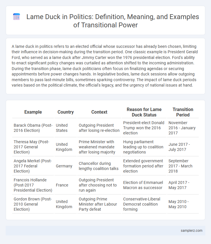 Lame Duck in Politics: Definition, Meaning, and Examples of Transitional Power