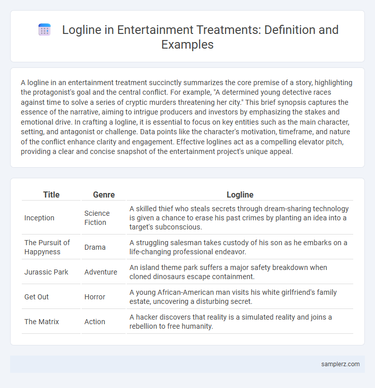 Logline in Entertainment Treatments: Definition and Examples