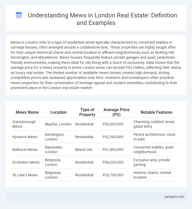 Understanding Mews in London Real Estate: Definition and Examples