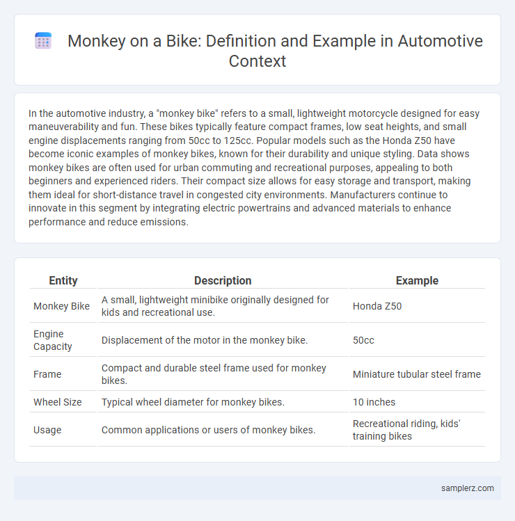 Monkey on a Bike: Definition and Example in Automotive Context