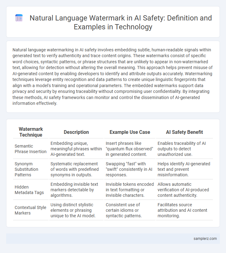 Natural Language Watermark in AI Safety: Definition and Examples in Technology