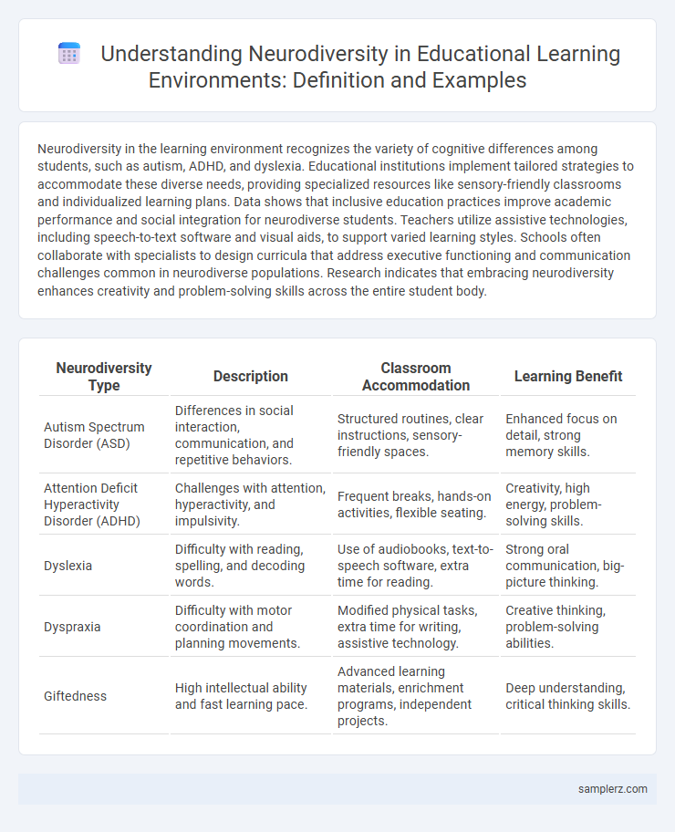 Understanding Neurodiversity in Educational Learning Environments: Definition and Examples