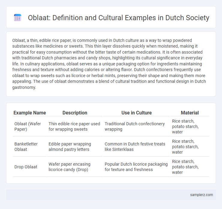 Oblaat: Definition and Cultural Examples in Dutch Society