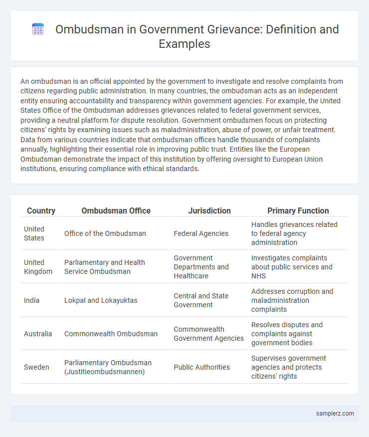 Ombudsman in Government Grievance: Definition and Examples