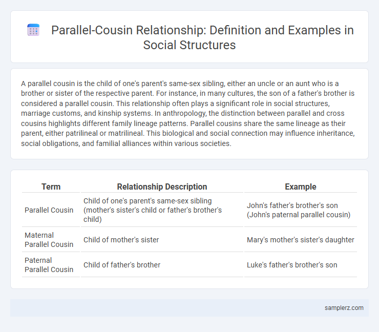 Parallel-Cousin Relationship: Definition and Examples in Social Structures