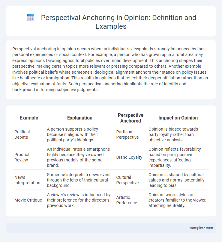Perspectival Anchoring in Opinion: Definition and Examples