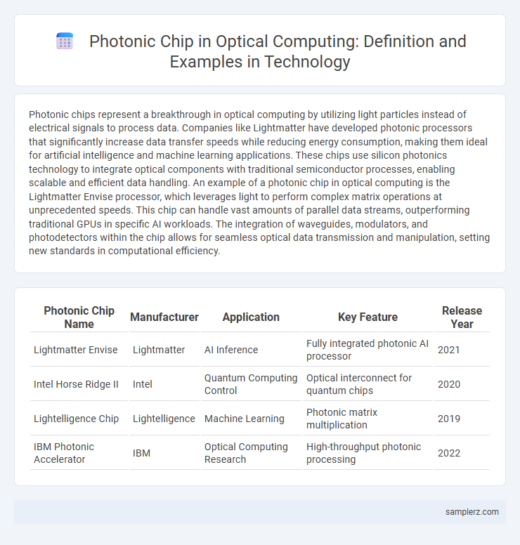 Photonic Chip in Optical Computing: Definition and Examples in Technology