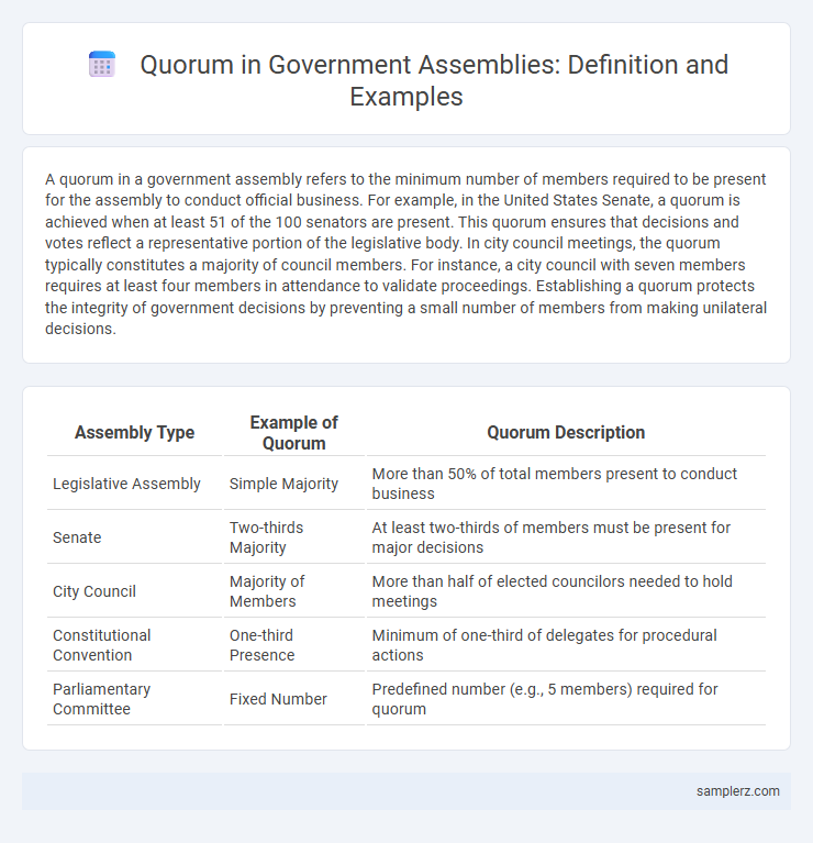 Quorum in Government Assemblies: Definition and Examples