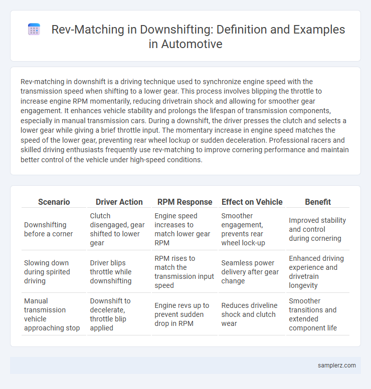 Rev-Matching in Downshifting: Definition and Examples in Automotive