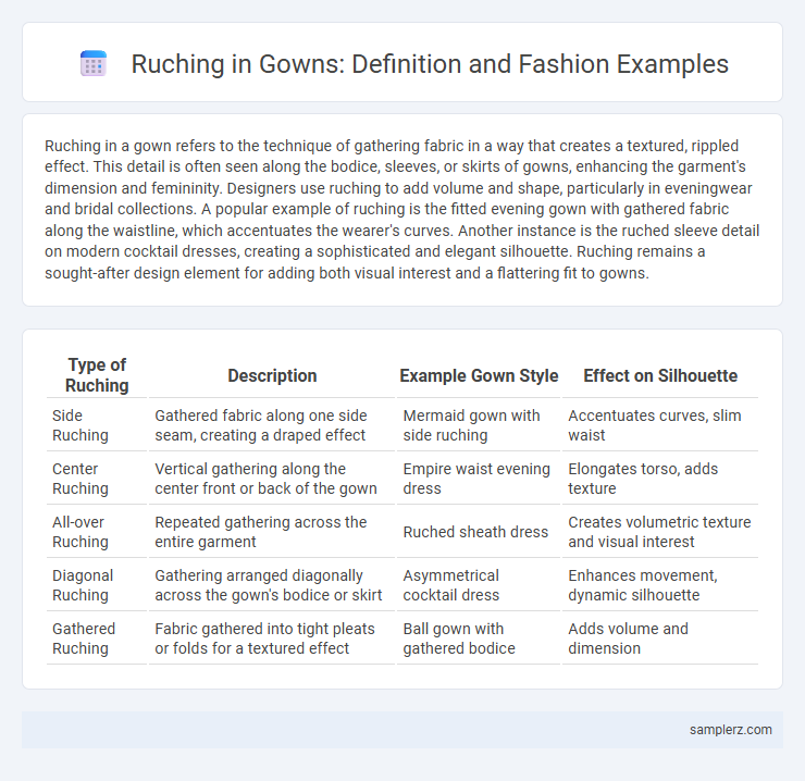Ruching in Gowns: Definition and Fashion Examples