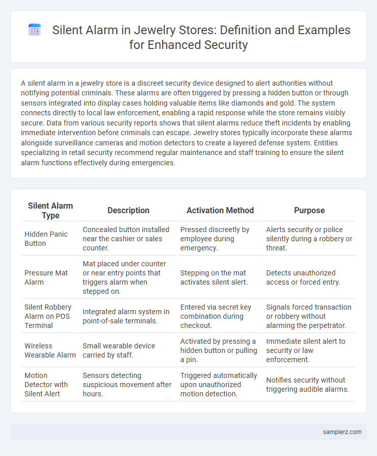 Silent Alarm in Jewelry Stores: Definition and Examples for Enhanced Security