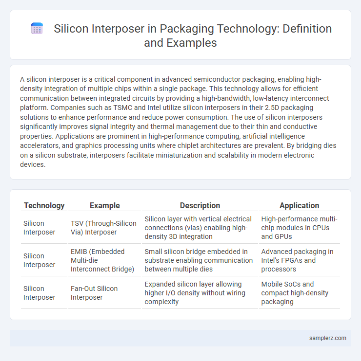 Silicon Interposer in Packaging Technology: Definition and Examples