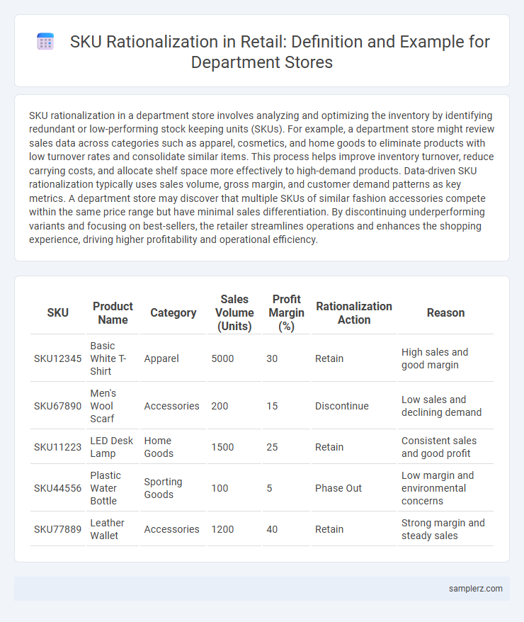 SKU Rationalization in Retail: Definition and Example for Department Stores