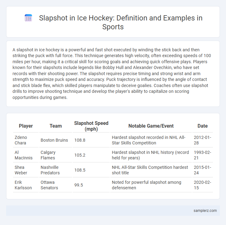 Slapshot in Ice Hockey: Definition and Examples in Sports