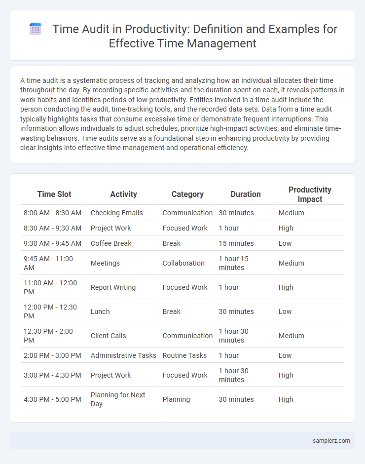Time Audit in Productivity: Definition and Examples for Effective Time Management