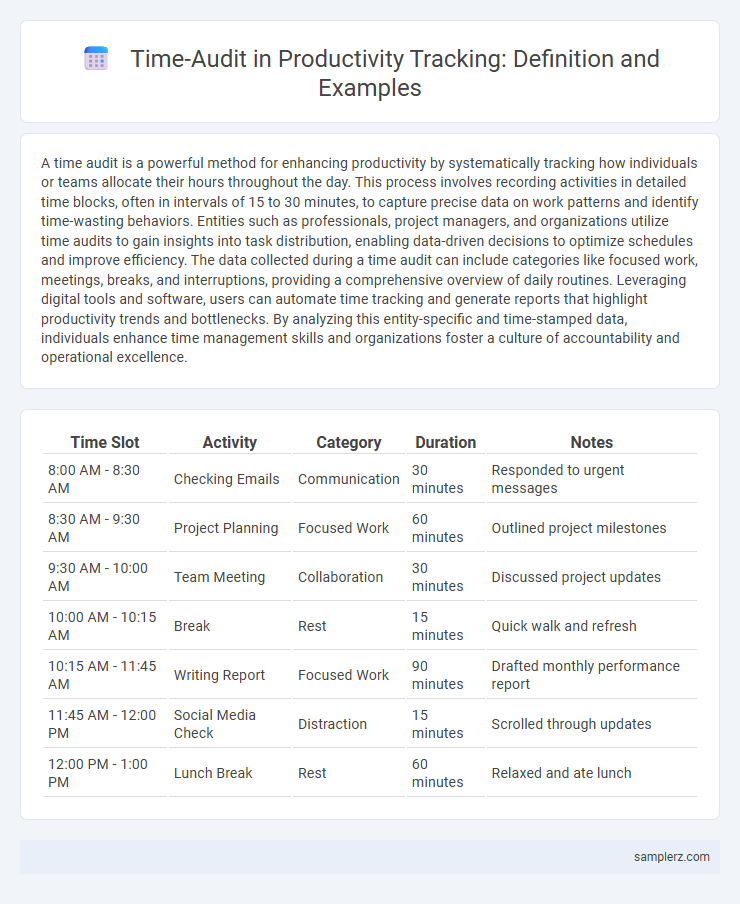 Time-Audit in Productivity Tracking: Definition and Examples
