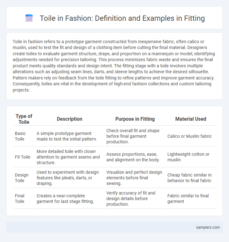 Toile in Fashion: Definition and Examples in Fitting