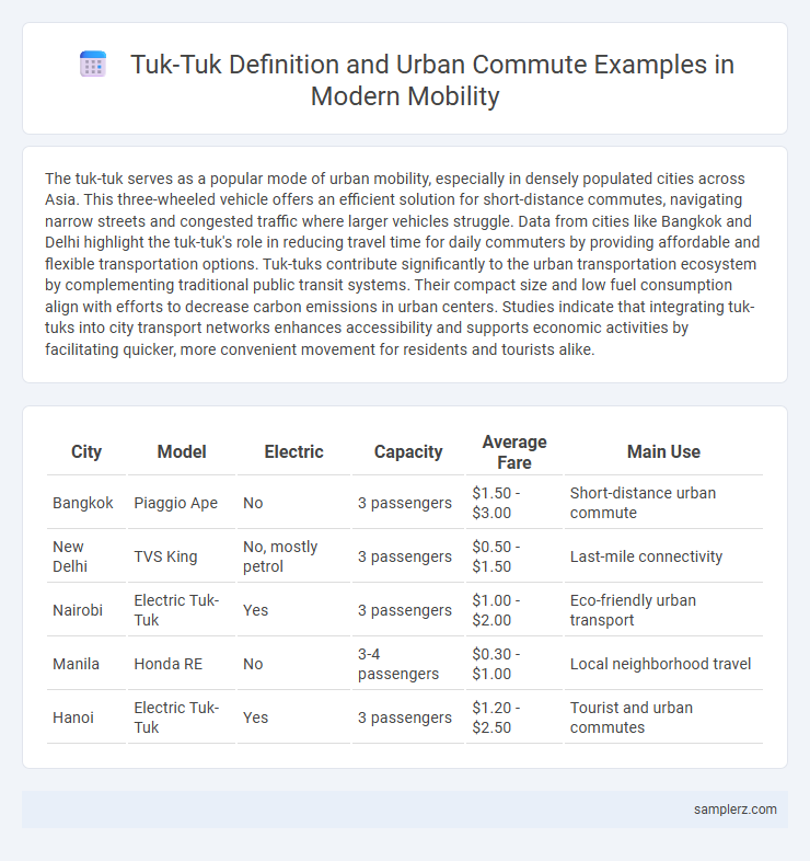 Tuk-Tuk Definition and Urban Commute Examples in Modern Mobility